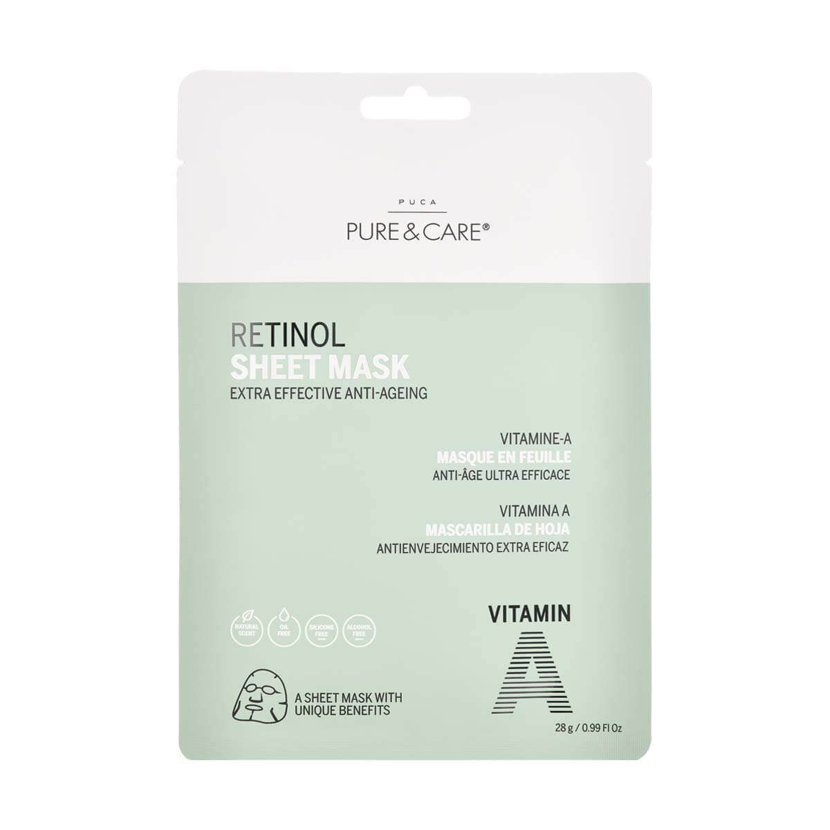 Retinol Vitamin A Sheet Mask | PUCA - PURE & CARE