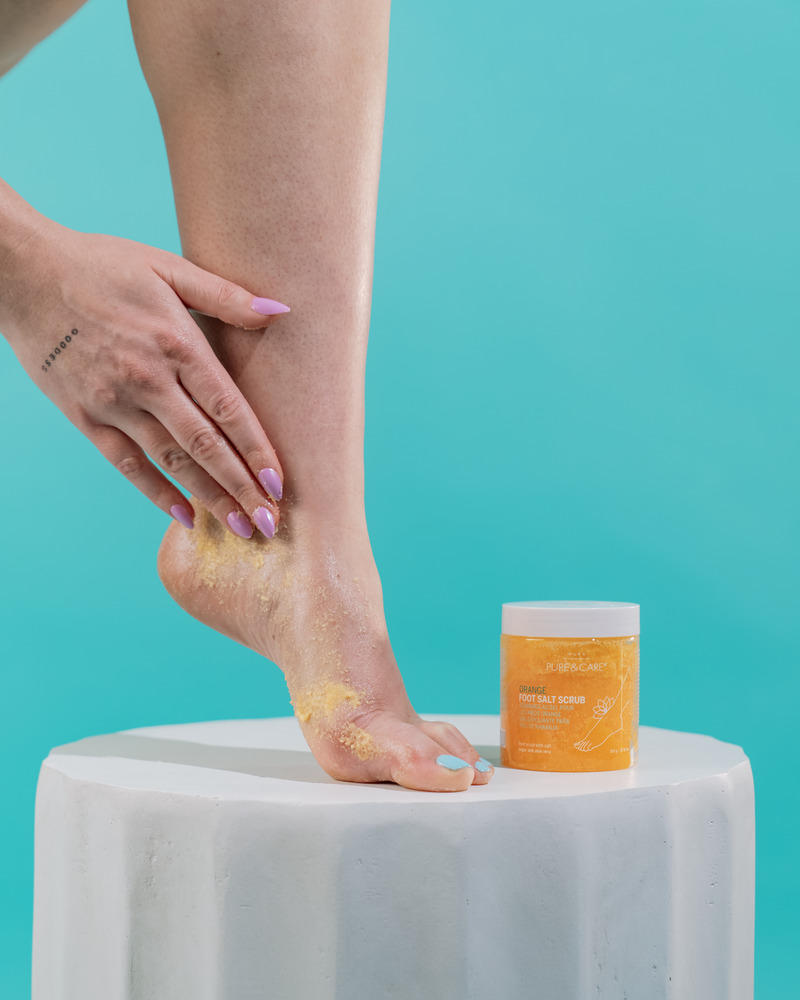 Exfoliante de pies con sal y naranja 