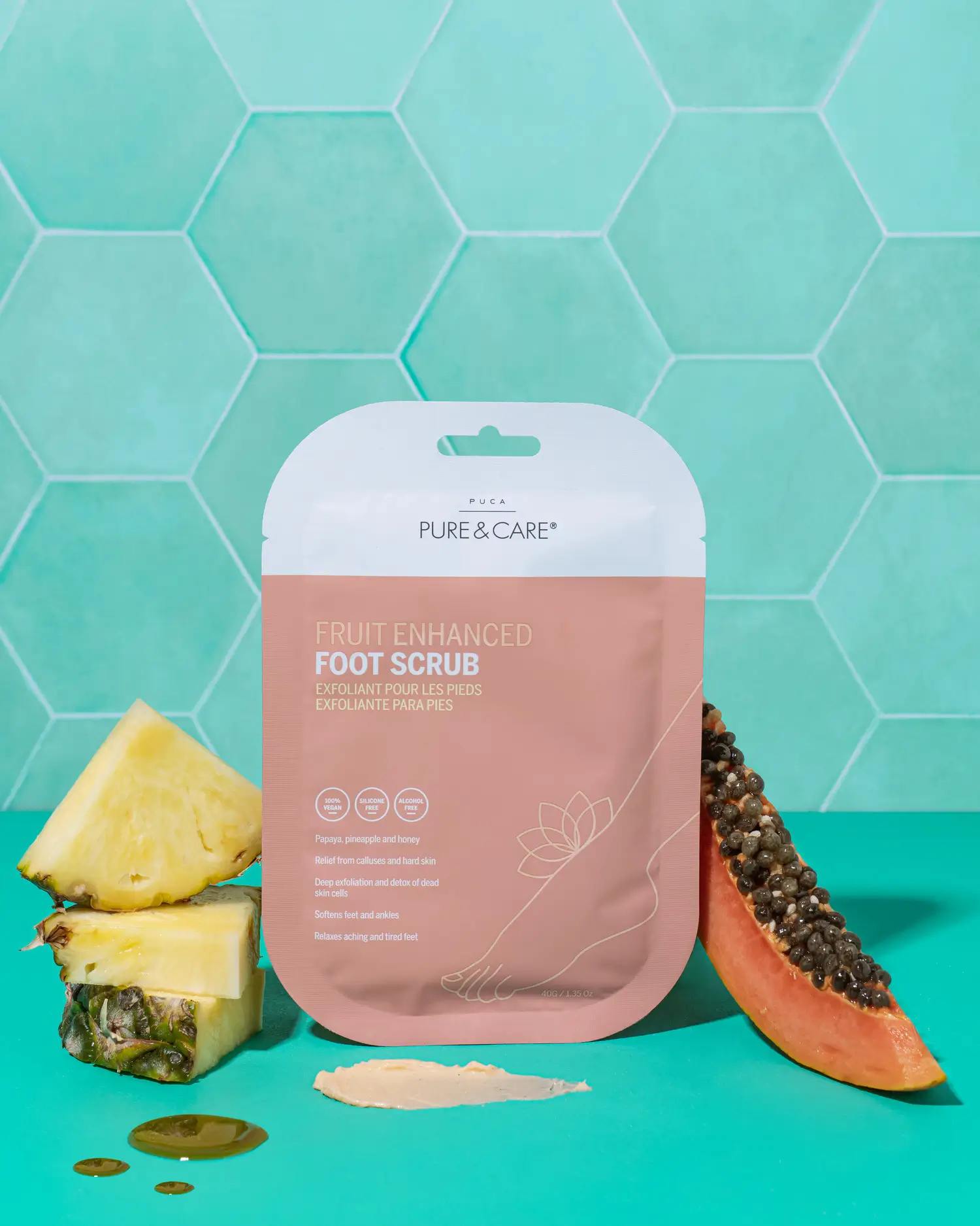 Exfoliante para pies con frutas