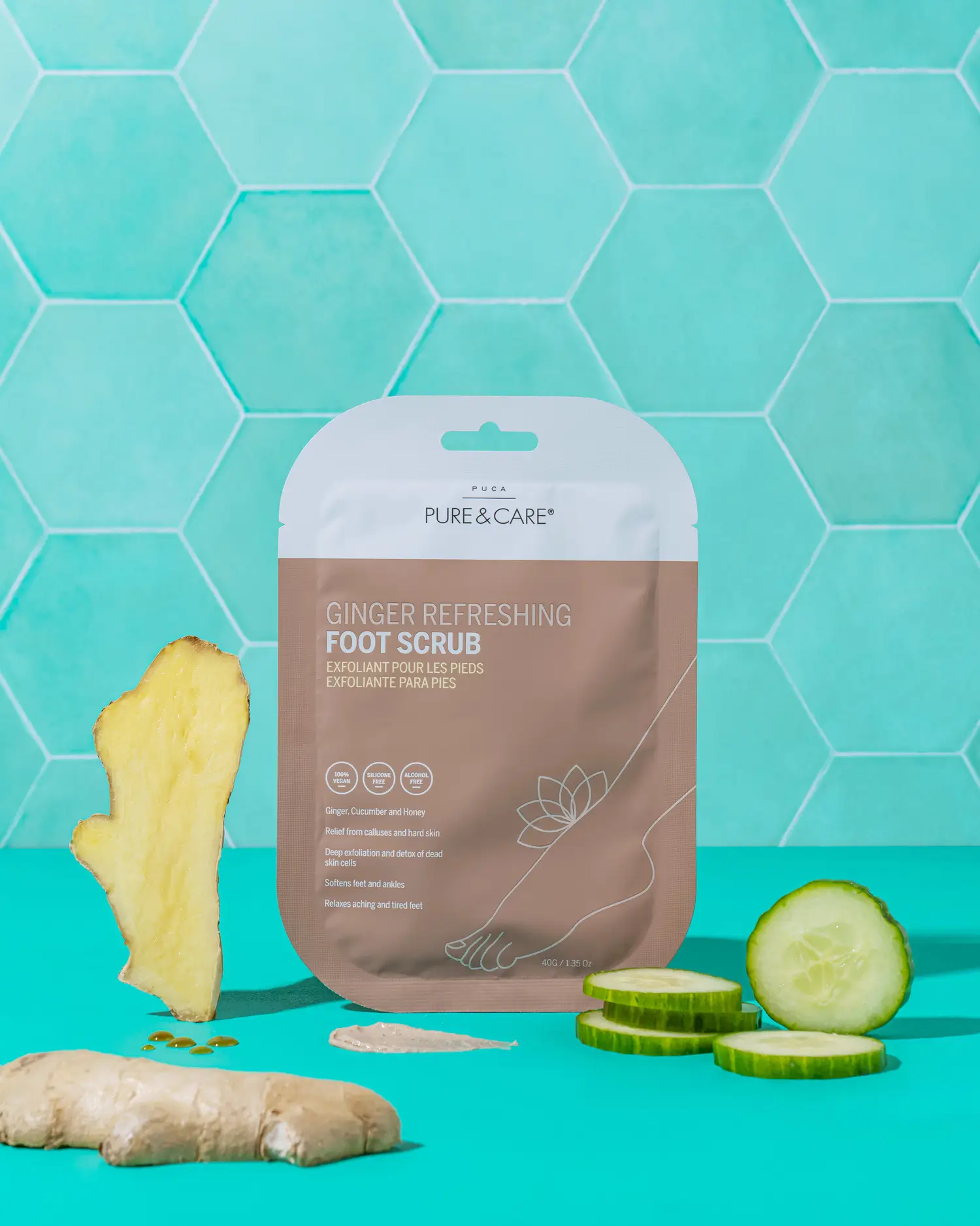 Exfoliante para pies con jengibre