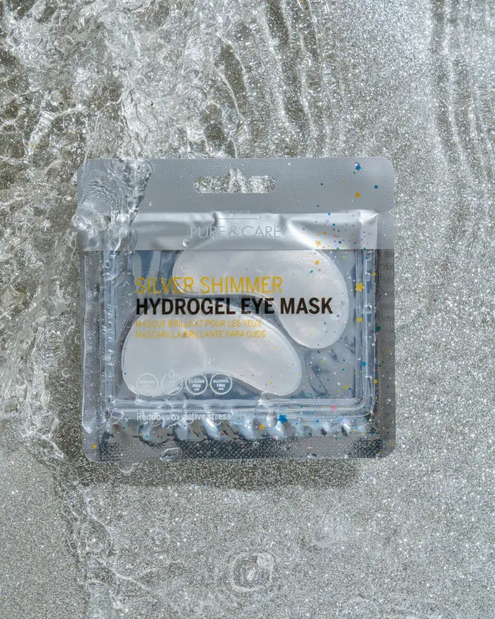 La mascarilla para ojos de hidrogel silver shimmer 