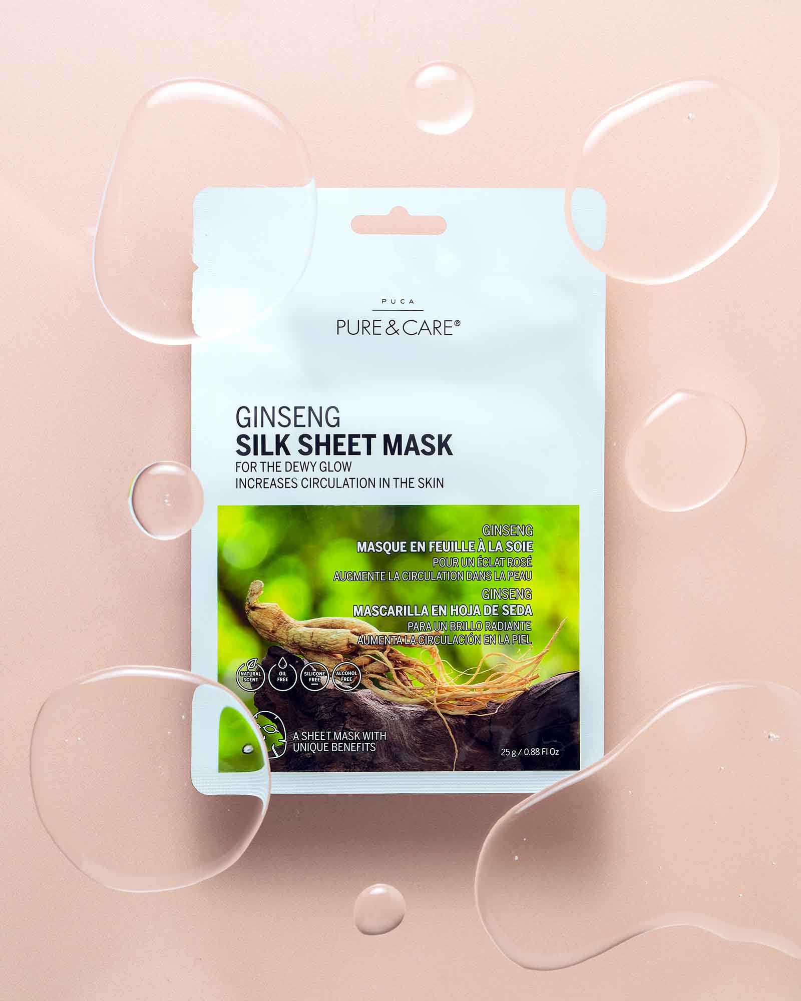 Mascarilla en hoja de seda Ginseng
