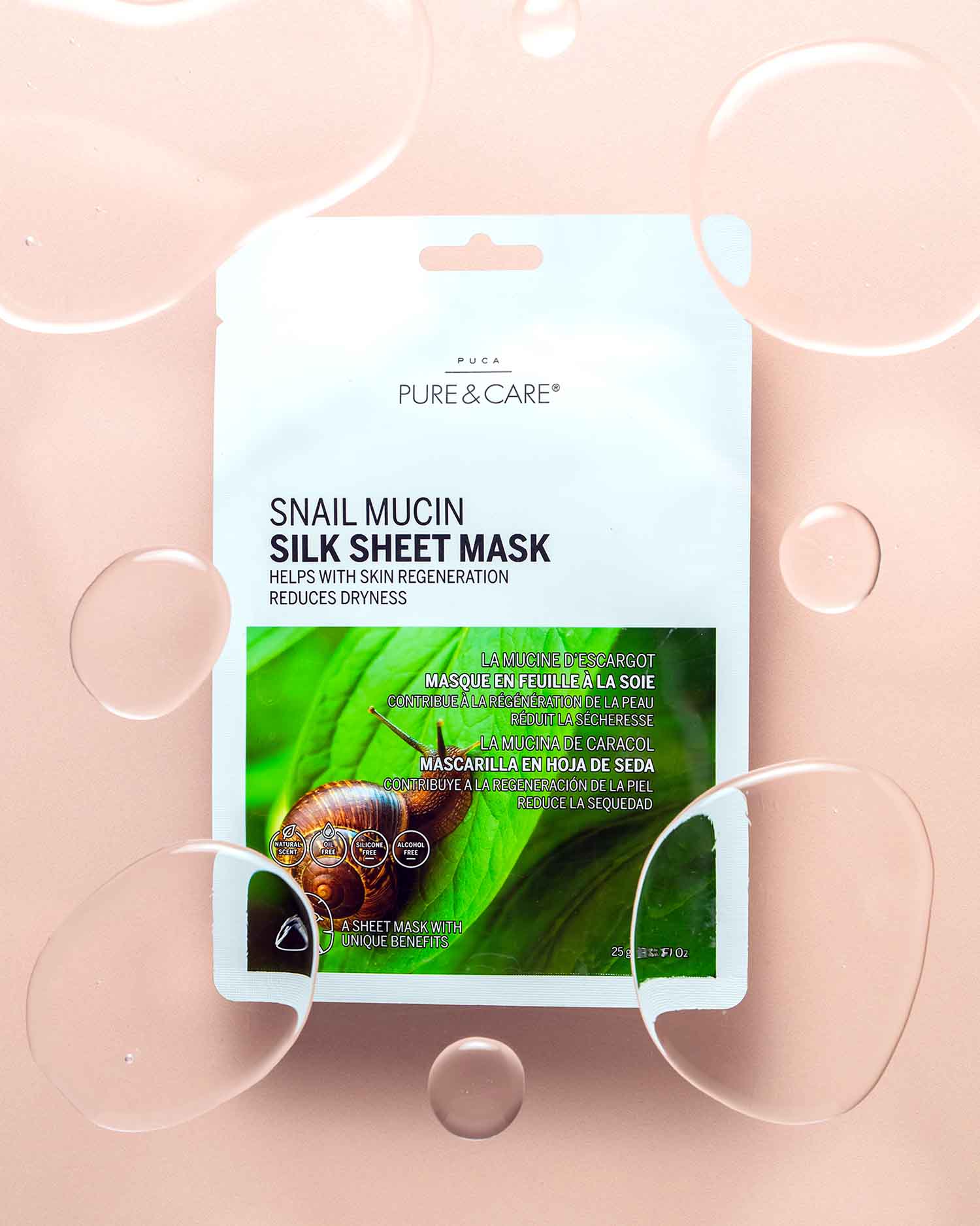Mascarilla en hoja de seda caracol