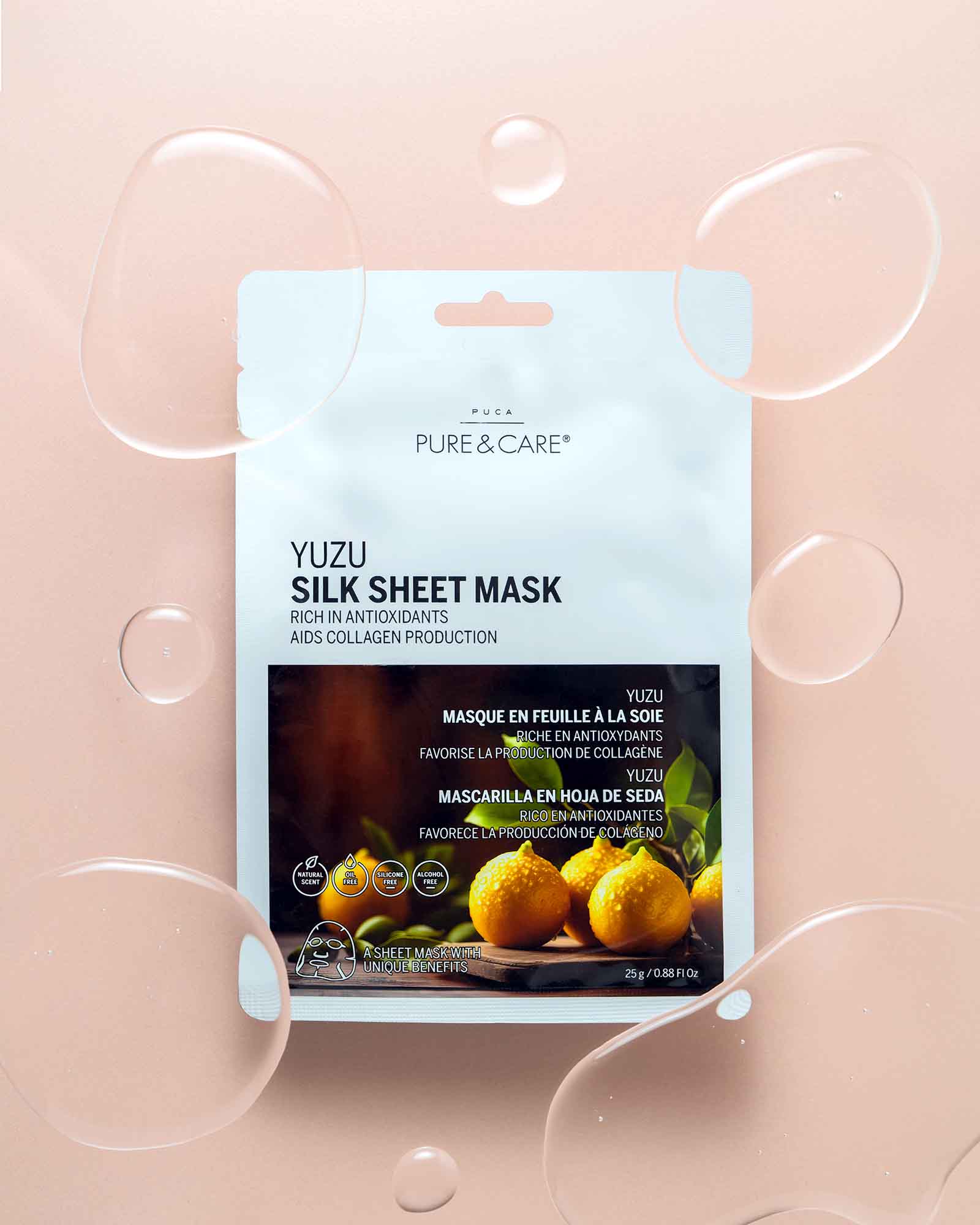 Mascarilla en hoja de seda Yuzu