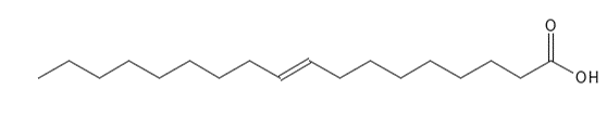 Kemisk struktur af fedtsyrer Elaidic Acid | PUCA - PURE & CARE